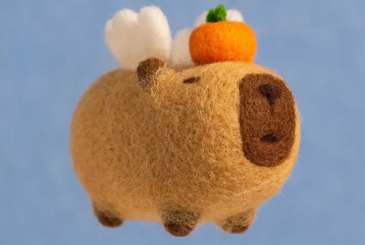 Flying Capybara Wool Felt