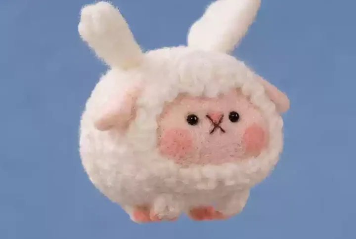 Flying Lamb Wool Felt Doll Sheep 1