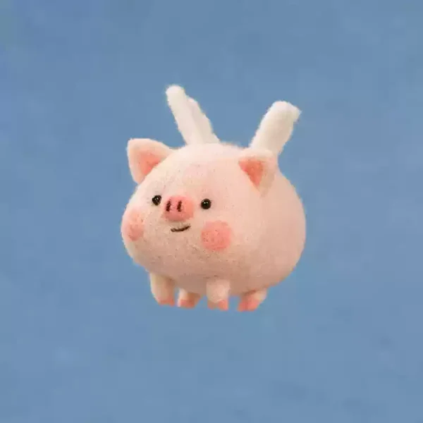 Little Fly Pig Wool Felt